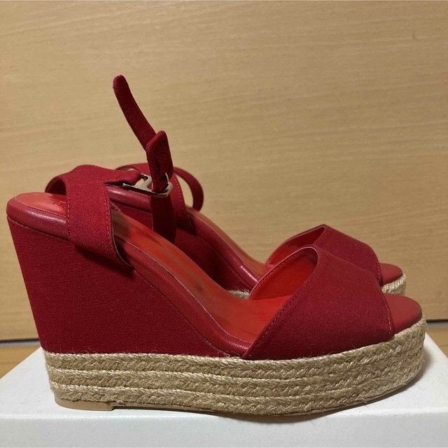 SLY(スライ)のSLY スライ JUTE WEDGE サンダル レッド サイズL  ストラップ レディースの靴/シューズ(サンダル)の商品写真