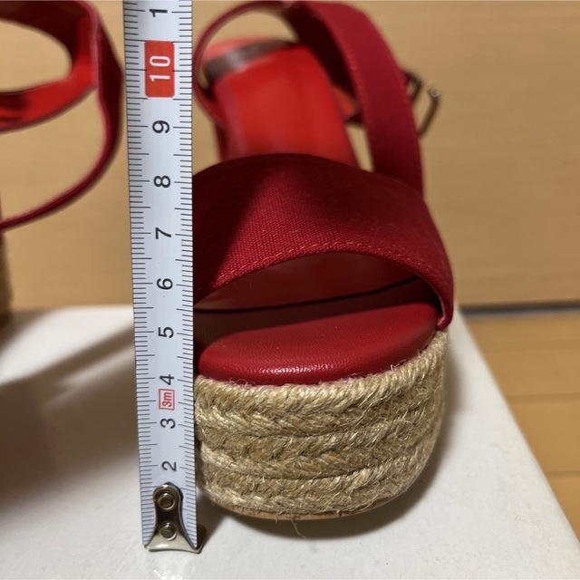 SLY(スライ)のSLY スライ JUTE WEDGE サンダル レッド サイズL  ストラップ レディースの靴/シューズ(サンダル)の商品写真