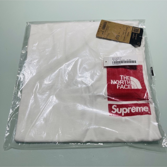 M supreme ノースフェイス Tシャツ 白 x 赤 新品 シュプリーム