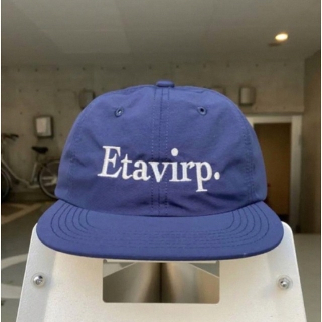 etavirp Nylon Logo Cap. (Navy × Silver)