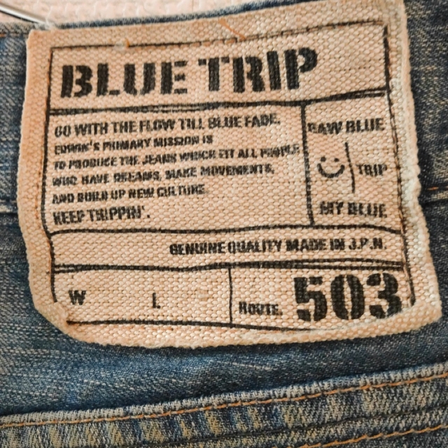 【BLUE TRIP 503】【EDWIN】【30×32】ダメージデニムパンツ 5