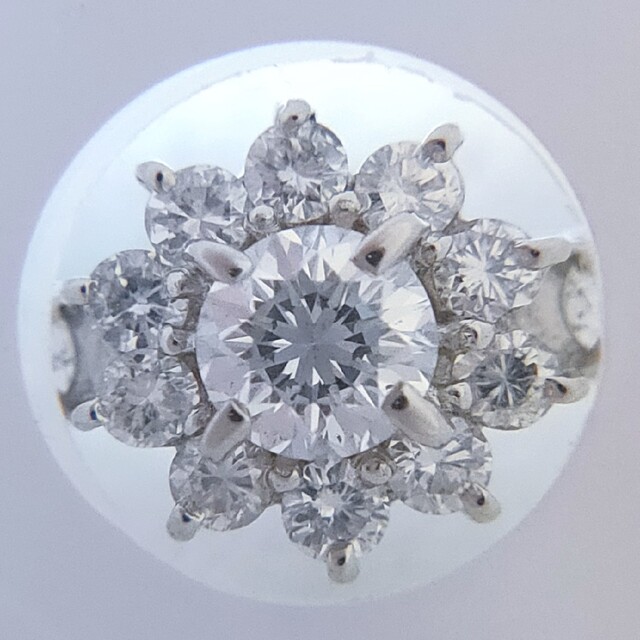 ダイヤモンド フラワー リング Pt900 0.835ct 4.0g-