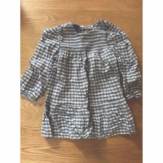 ザラキッズ(ZARA KIDS)のZARA チェックワンピース/ドットリネンパンツ(ワンピース)