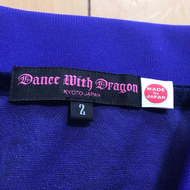 Dance With Dragon(ダンスウィズドラゴン)のDance  With Dragon ポロシャツ　レディース　紫　サイズ2 総柄 スポーツ/アウトドアのゴルフ(ウエア)の商品写真