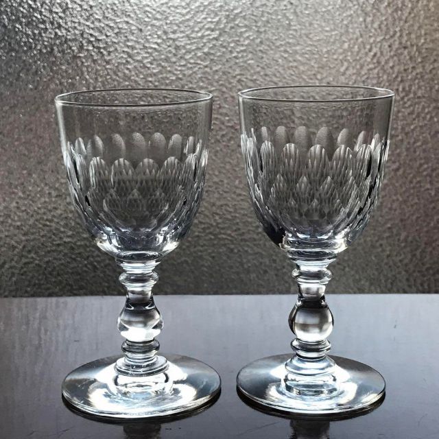 Baccarat(バカラ)のオールドバカラBACCARATリキュールショットグラス★ハニカム(蜂の巣)★ペア インテリア/住まい/日用品のキッチン/食器(その他)の商品写真