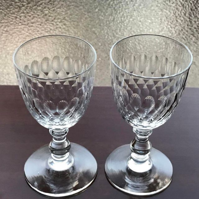 Baccarat(バカラ)のオールドバカラBACCARATリキュールショットグラス★ハニカム(蜂の巣)★ペア インテリア/住まい/日用品のキッチン/食器(その他)の商品写真