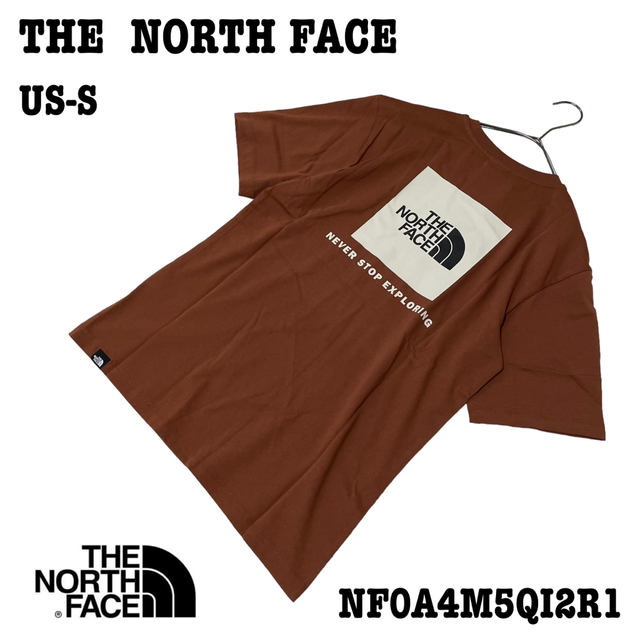 THE NORTH FACE(ザノースフェイス)の【新品】US-S ノースフェイス Tシャツ 半袖 ボックスロゴ ブラウン 海外 レディースのトップス(Tシャツ(半袖/袖なし))の商品写真