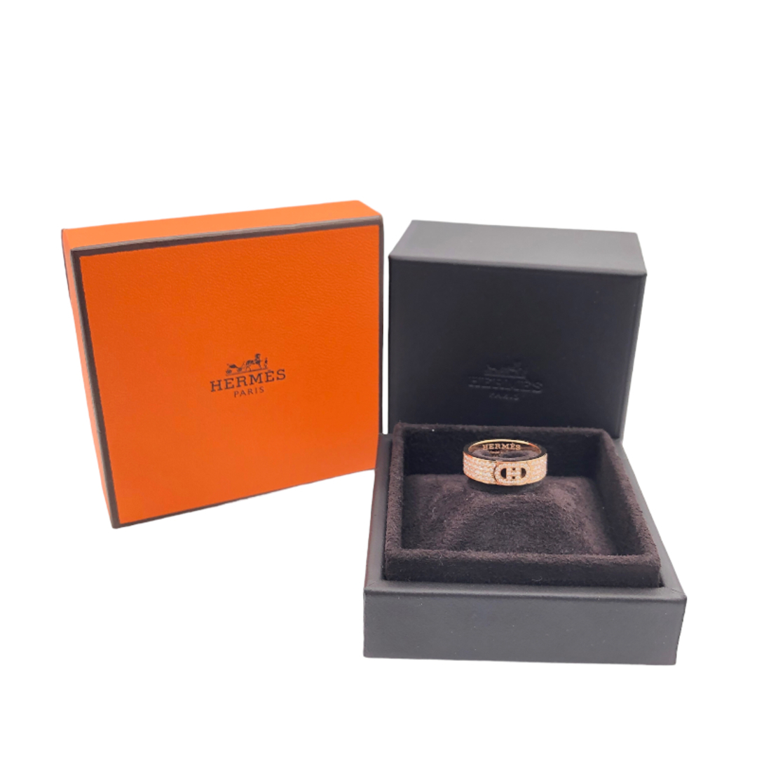 エルメス HERMES Hダンクル フルダイヤリング 750PG ダイヤモンド ジュエリー