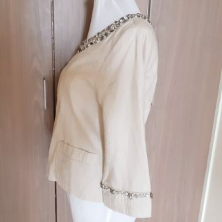 Narcissus - ◇美品◇Narcissus◇ビジュー◇ノーカラー◇リネン Narcissus - ◇美品◇Narcissus◇ビジュー◇ノーカラー◇リネン