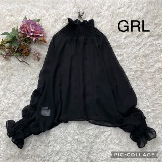 グレイル(GRL)のGLR  グレイル　襟袖フリルシアーブラウス(シャツ/ブラウス(長袖/七分))