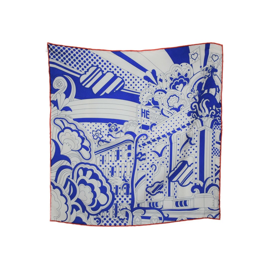 HERMES】エルメス カレ45 シルク 青 レディース スカーフ | mawadgroup.com