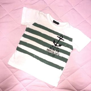 ベベ(BeBe)のBeBe べべ ボーダー柄 Tシャツ 半袖 100cm ホワイト 白(Tシャツ/カットソー)