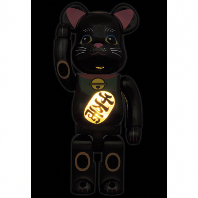 MEDICOM TOY(メディコムトイ)のBE@RBRICK 招き猫 黒メッキ 発光 400％ ×2 エンタメ/ホビーのフィギュア(その他)の商品写真