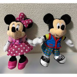 ディズニー(Disney)のミッキー　ミニー　34周年　ぬいぐるみバッジ(キャラクターグッズ)