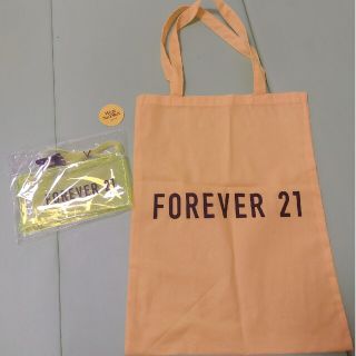 フォーエバートゥエンティーワン(FOREVER 21)のFOREVER 21　エコバッグ　スマホホルダー　限定　ステッカー(エコバッグ)