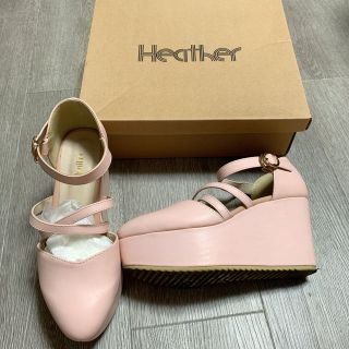 ヘザー(heather)の☆匿名☆ ヘザー　厚底クロスサンダル　ピンク(サンダル)