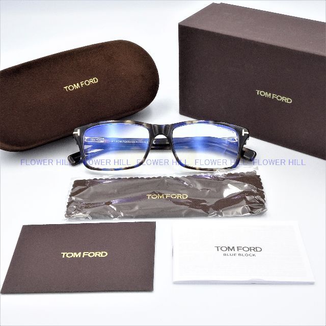 TOM FORD(トムフォード)のトムフォード メガネ TF5663-B 056 ブルーハバナ ブルーライトカット メンズのファッション小物(サングラス/メガネ)の商品写真