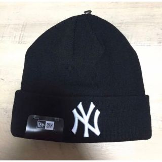 ニューエラー(NEW ERA)のNew Era NY ニューエラ ヤンキース ビーニー ニット帽 黒 新品(ニット帽/ビーニー)