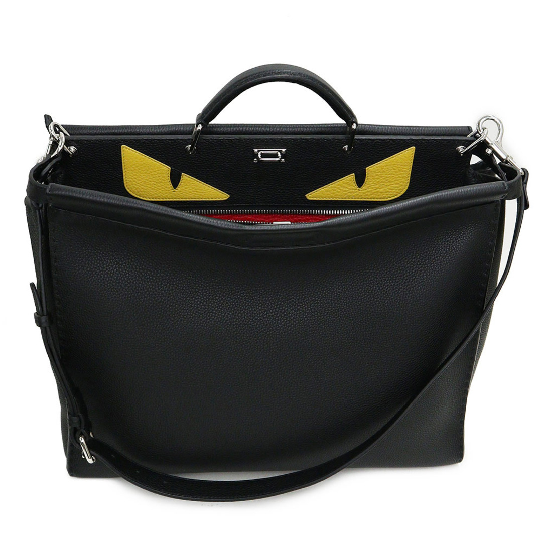 フェンディ FENDI レザー バッグバグズ アイ モンスター クラッチバッグ グレー 7N0078（未使用　展示品）