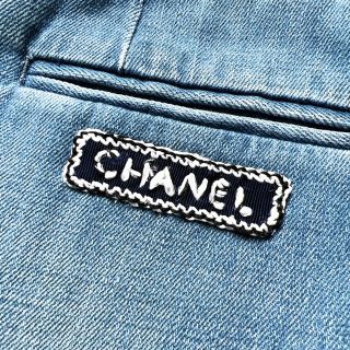 未使用 タグ付き CHANEL シャネル デニム お刺繍 ワッペン スカート
