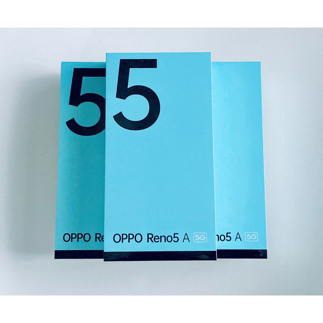 OPPO(オッポ)の新品･未開封 OPPO Reno5 A（3台） デュアルSIM対応版 スマホ/家電/カメラのスマートフォン/携帯電話(スマートフォン本体)の商品写真