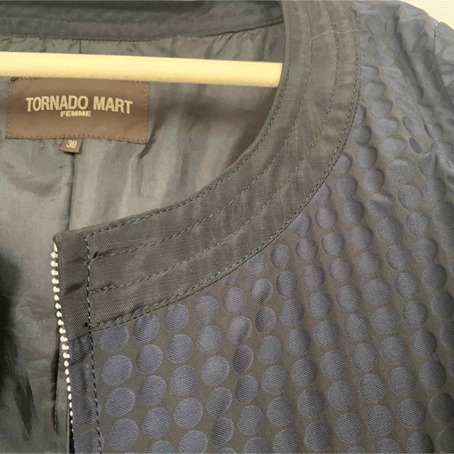 TORNADO MART(トルネードマート)の《TORNADO MART》ノーカラージャケット　七分袖 レディースのジャケット/アウター(ノーカラージャケット)の商品写真