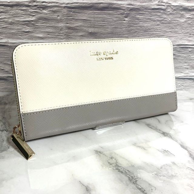 ウォレットkate spade new york 長財布 ホワイト グレー