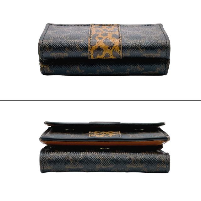 【美品】セリーヌ レオパード トリフォールドウォレット 三つ折り財布