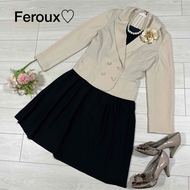 Feroux(フェルゥ)の【美品】Feroux♡ ジャケットとワンピース セレモニー フォーマル 入学式 レディースのフォーマル/ドレス(スーツ)の商品写真