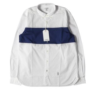 ベドウィン(BEDWIN)のBEDWIN ベドウィン シャツ パネルボーダー コットンブロード ボタンダウンシャツ L/S B.D BROAD WIDE PANEL BICOLOR SHIRTS COLIN ホワイト ネイビー 白紺 3 トップス カジュアルシャツ 長袖 【メンズ】(シャツ)