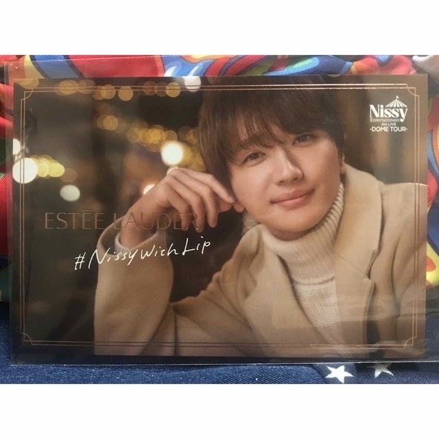 Estee Lauder(エスティローダー)のＡＡＡ　ニッシー　Nissy with Lip エスティローダー　ポストカード エンタメ/ホビーのタレントグッズ(ミュージシャン)の商品写真