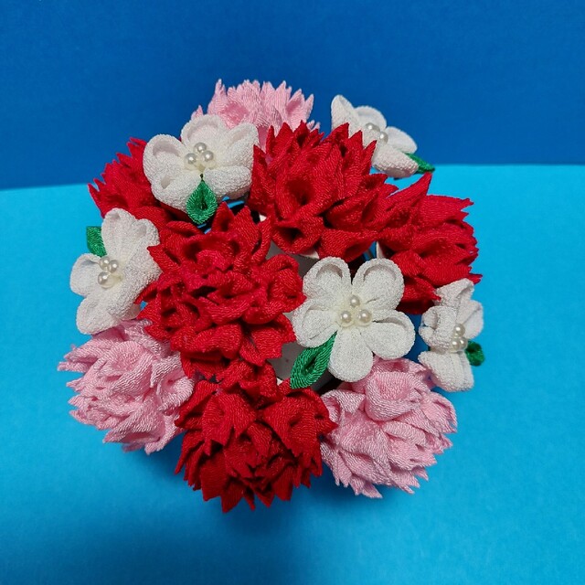 春色3カラー✧ つまみ細工 カーネーション かご花 母の日(2) - 通販