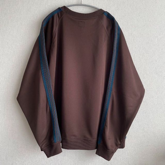 トラッククルーネックシャツ　XL ブラウン　ブルー