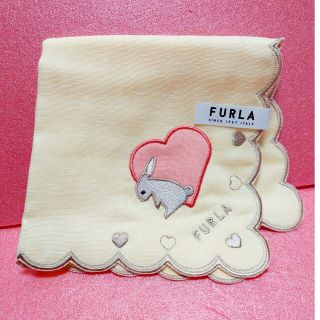 フルラ(Furla)の新品　FURLA　フルラ　ガーゼハンカチ　うさぎハート刺繍(その他)