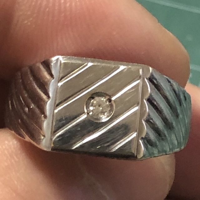 K18WG ダイヤ付きリング レディースのアクセサリー(リング(指輪))の商品写真