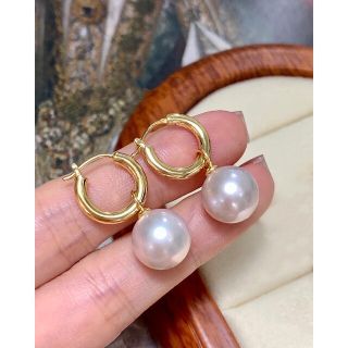 【高級】淡水真珠　ピアス9-10mm　2way(ピアス)