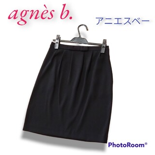 アニエスベー(agnes b.)の処分価格!　agnès b.　アニエスベー　ブラックリボンスカート(ひざ丈スカート)