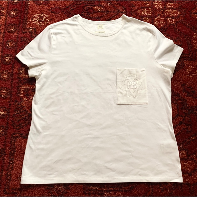 HERMES エルメス 刺繍入りポケットTシャツ 40 HERMES エルメス 刺繍入りポケットTシャツ 40