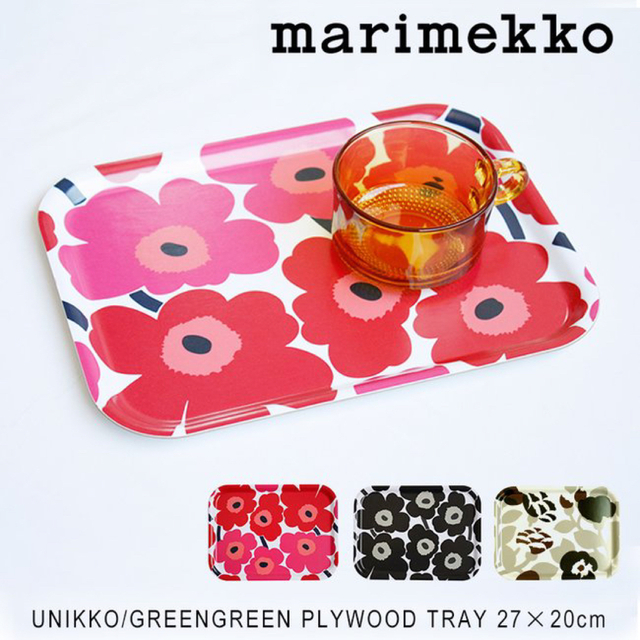 marimekko(マリメッコ)のマリメッコ ウニッコ ミニウニッコ トレー トレイ プライウッド 新品 美品 インテリア/住まい/日用品のキッチン/食器(テーブル用品)の商品写真