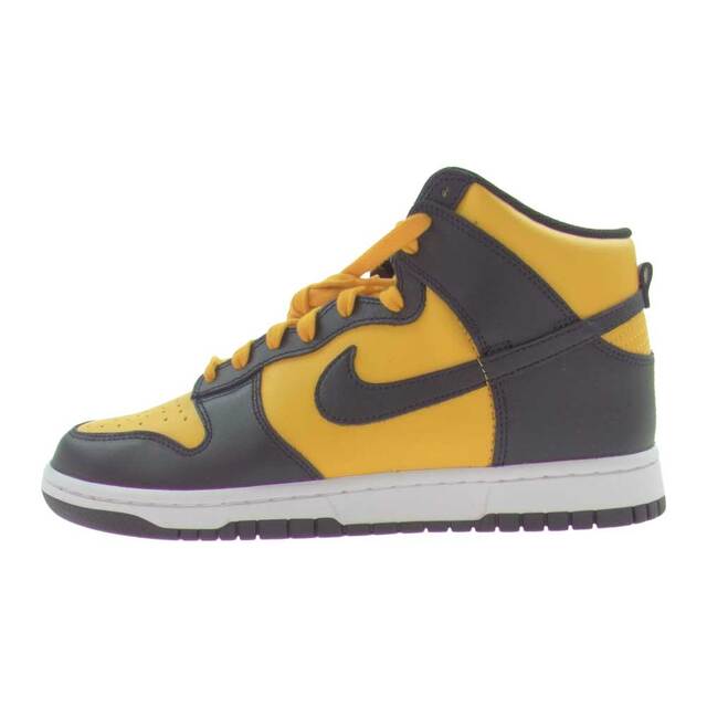 NIKE(ナイキ)のNIKE ナイキ スニーカー DD1399-700 DUNK HIGH UNIVERSITY GOLD AND BLACK  ダンク ハイ ユニバーシティゴールド アンド ブラック ハイカットスニーカー イエロー系 ブラック系 27cm【新古品】【未使用】【中古】 メンズの靴/シューズ(スニーカー)の商品写真