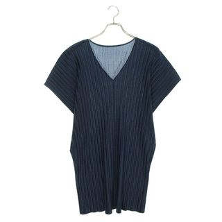 プリーツプリーズイッセイミヤケ(PLEATS PLEASE ISSEY MIYAKE)のプリーツプリーズ  PP23-FT355 Vネックプリーツノースリーブワンピース  レディース 3(ロングワンピース/マキシワンピース)