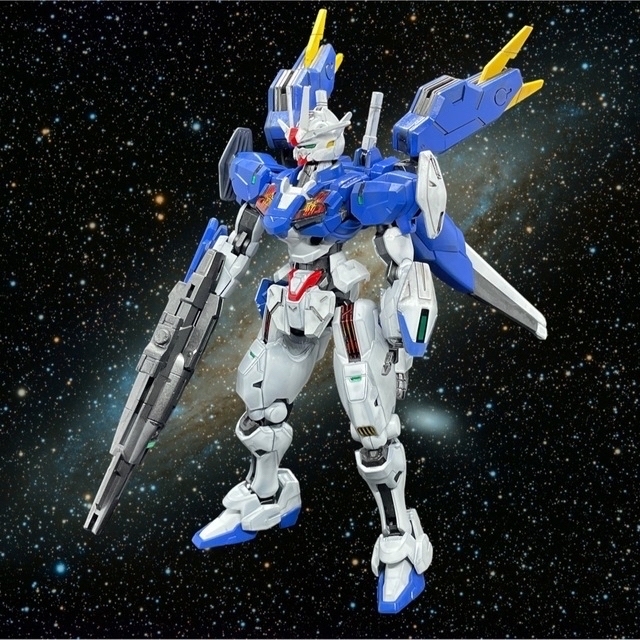 HG ガンダムエアリアル改修型完全塗装品！！ エンタメ/ホビーのおもちゃ/ぬいぐるみ(プラモデル)の商品写真