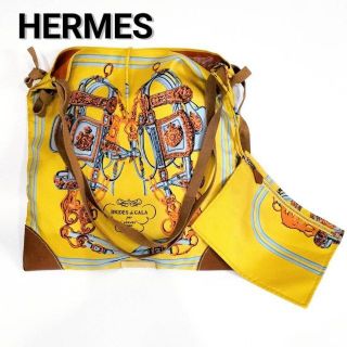 エルメス シルキーシティ PM トートバッグ イエローシルク HERMES-