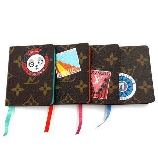 ルイヴィトン(LOUIS VUITTON)のLOUIS VUITTON ルイヴィトン 文具 モノグラム ミニ カルネ ジュール ノートブック 4冊セット メモ帳 パンダ 男女兼用 メンズ レディース GI0381     ブラウン 茶 ユニセックス 美品【中古品】(その他)