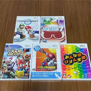 ウィー(Wii)のWii＊スマブラ、マリオカート、マリオテニス、ぷよぷよ、リズム天国セット(家庭用ゲームソフト)