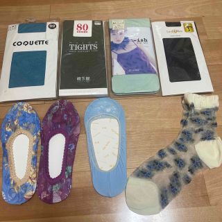 クツシタヤ(靴下屋)の新品 未使用 タイツソックス8点セット 靴下屋 FUKUSUKE  膝下ソックス(タイツ/ストッキング)