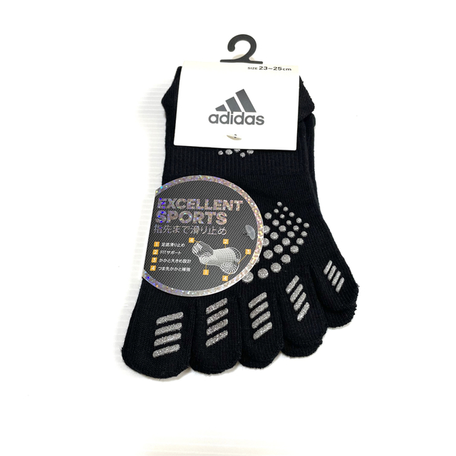 adidas(アディダス)のレディース【アディダス×福助】五本指ソックス滑り止め付き  2足セット レディースのレッグウェア(ソックス)の商品写真