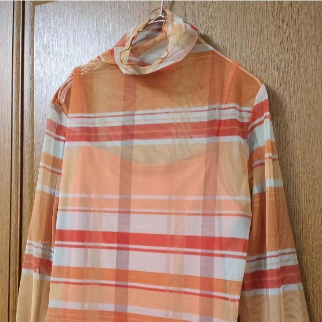 Ameri VINTAGE - AMERI SHEER CHECK HIGH NECK CUT TOP 正規品の Ameri VINTAGE - AMERI SHEER CHECK HIGH NECK CUT TOP 正規品の