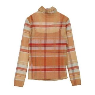 アメリヴィンテージ(Ameri VINTAGE)のAMERI SHEER CHECK HIGH NECK CUT TOP 正規品(シャツ/ブラウス(長袖/七分))