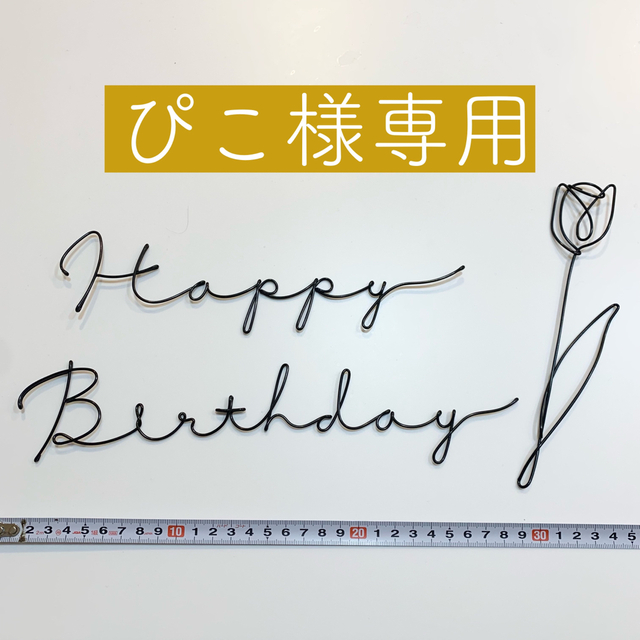 【専用】ワイヤーレタリング ワイヤークラフト 誕生日飾り ハンドメイドのインテリア/家具(インテリア雑貨)の商品写真